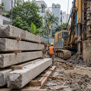 Nhà phố nên ép cọc bê tông hay khoan nhồi?