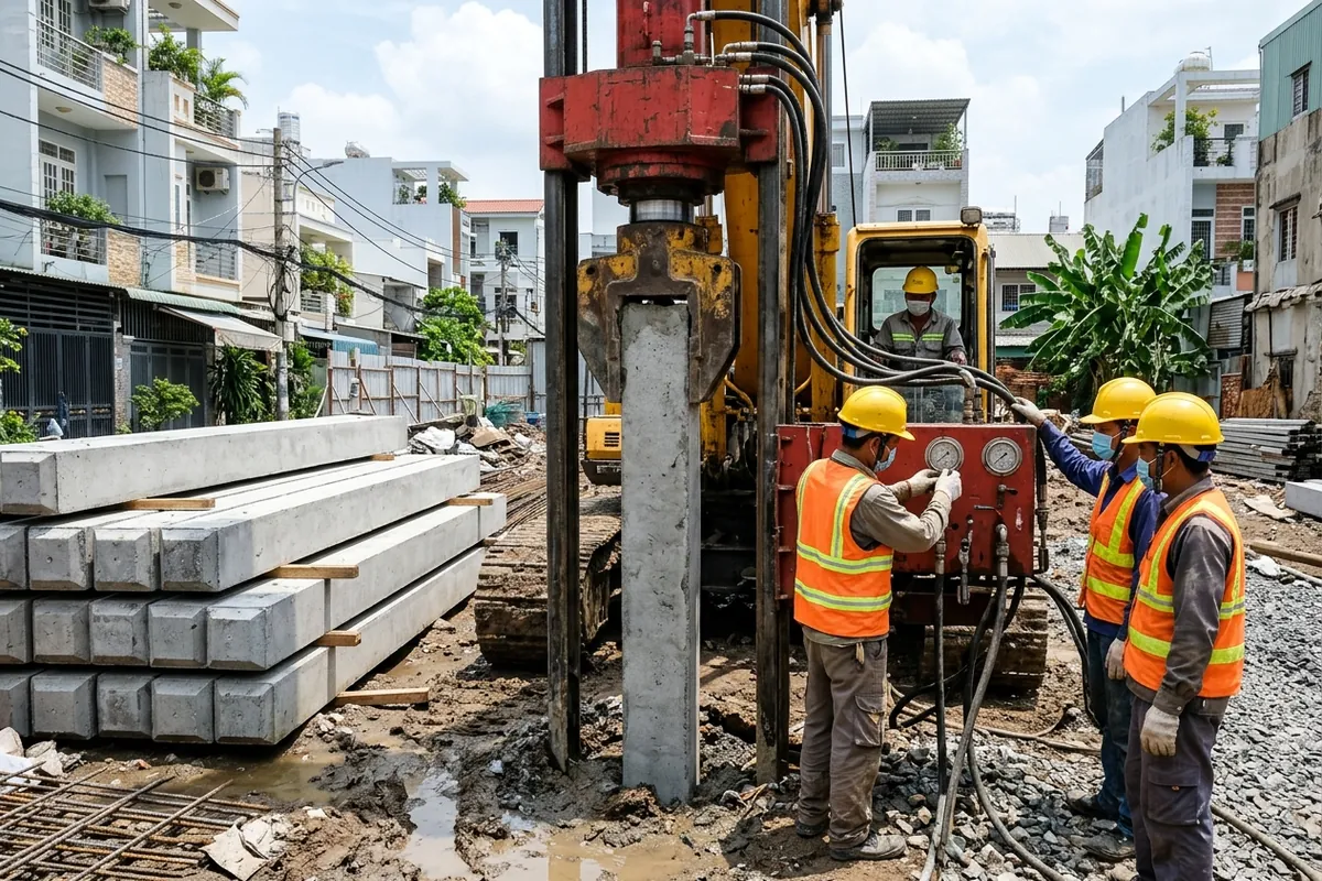 Máy ép cọc bê tông